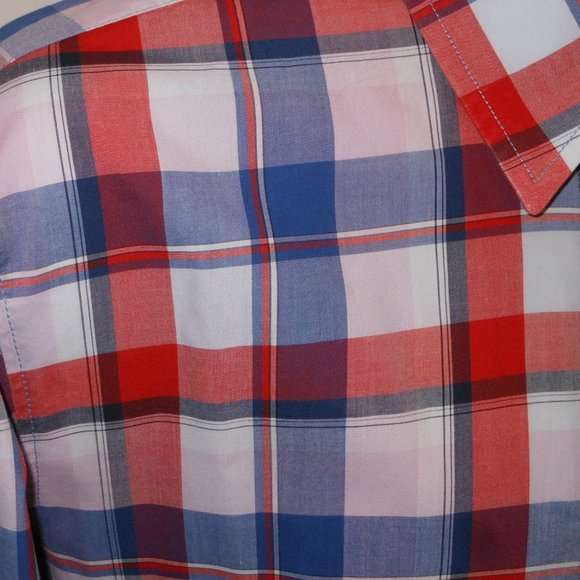 Hugo Boss Orange colorful plaids men's dress shirt - Picture 5 of 9